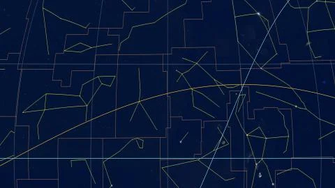 Constellations, Zoom of ecliptic view. Imagery, 120 RA Stock Illustration