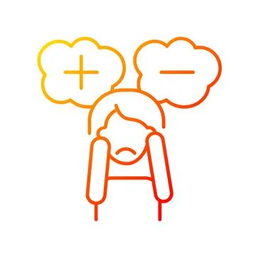 Consternation and perplexity gradient linear vector icon Stock Illustration