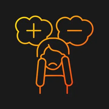 Consternation and perplexity gradient vector icon for dark theme Stock Illustration