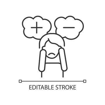 Consternation and perplexity linear icon Stock Illustration