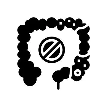 Constipation digestion system glyph icon vector illustration Stock Illustration