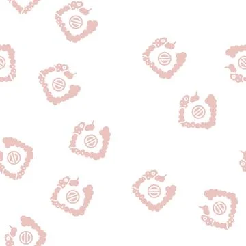 Constipation digestion system glyph seamless pattern イラスト素材