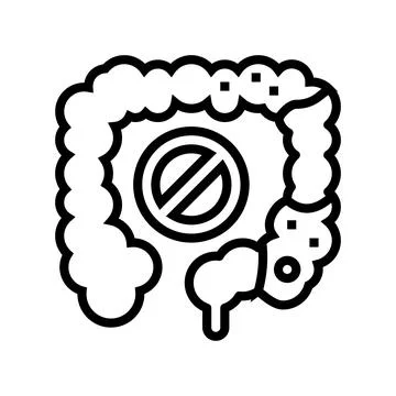 Constipation digestion system line icon vector illustration Stock Illustration