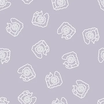 Constipation digestion system line seamless pattern Stock Illustration