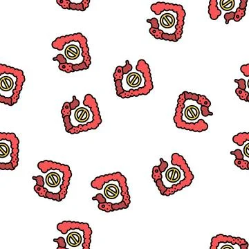 Constipation digestion system vector seamless pattern Stock Illustration