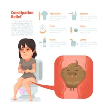 Constipation relief Иллюстрация