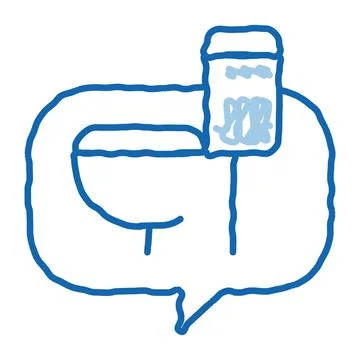 Constipation Symptomp Of Pregnancy doodle icon hand drawn illustration Illustrazione stock