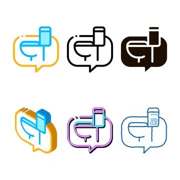 Constipation symptomp of pregnancy vector clean icon Illustrazione stock