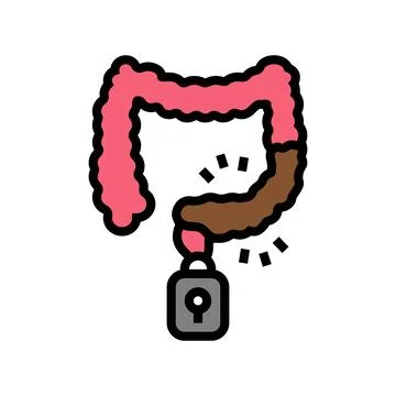 Constipation treatment color icon vector illustration Stock Illustration