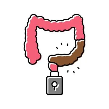 Constipation treatment color icon vector illustration Stock Illustration