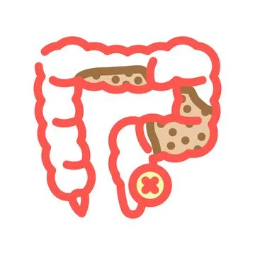 Constipation treatment color icon vector illustration Stock Illustration