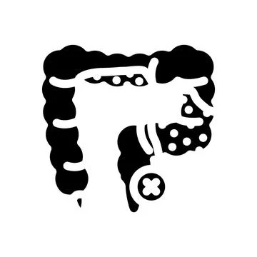 Constipation treatment glyph icon vector illustration Stock Illustration