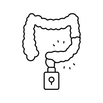 Constipation treatment line icon vector illustration Stock Illustration
