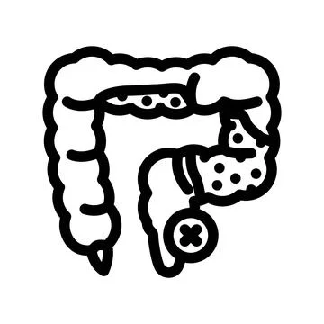 Constipation treatment line icon vector illustration Stock Illustration