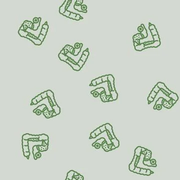 Constipation treatment line vector seamless pattern Stock Illustration