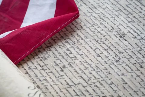 Constition USA with US flag Stock Photos