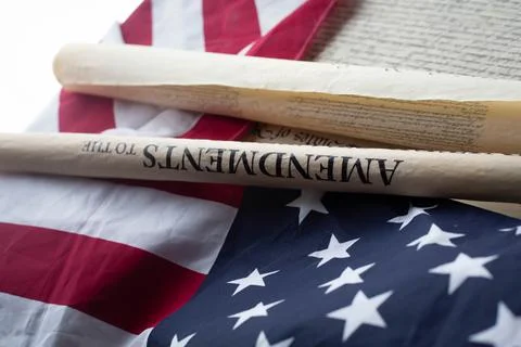 Constition USA with US flag Stock Photos