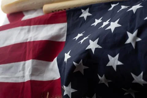 Constition USA with US flag Foto stock