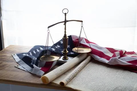 Constition USA with US flag Foto stock