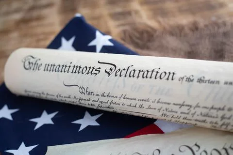 Constition USA with US flag Stock Photos