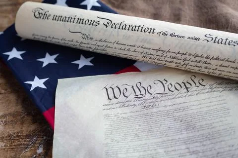 Constition USA with US flag Foto stock