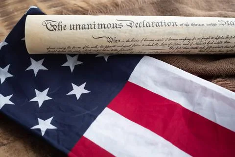 Constition USA with US flag Foto stock