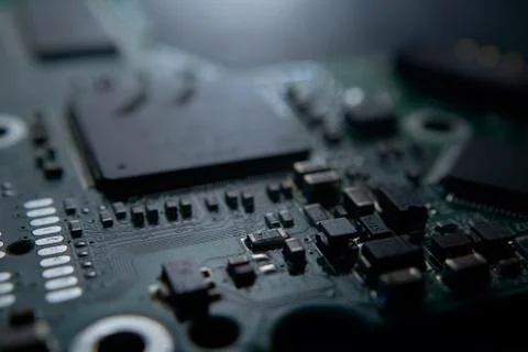 Constituent elements of the chip. macro photography Stock Photos