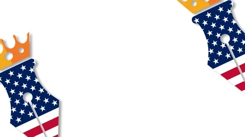 Constitution Day and Citizenship Day Background with American Flag Pen Nibs.. 库存影片 343257674