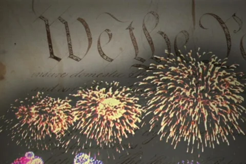 Constitution Fireworks Composition - Flare Stock Footage 705017