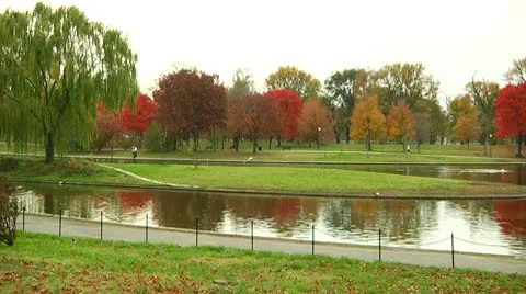 Constitution Gardens Pond in the Fall (LP-Washington-075) Stock Footage 9026131