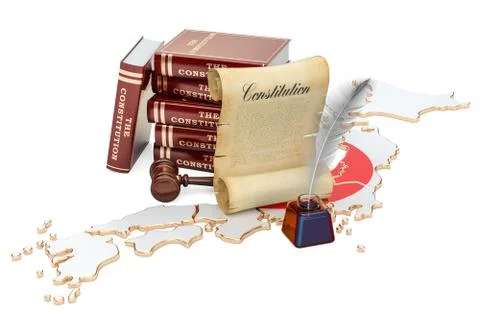 Constitution of Japan concept, 3D rendering Stock Illustration
