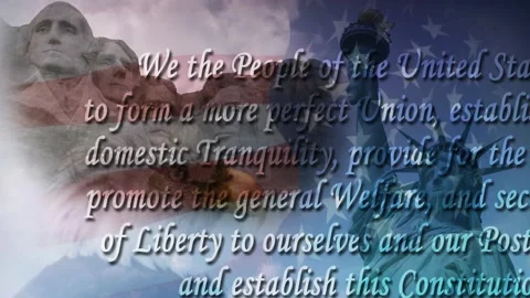 Constitution Text Patriotic Background 4K Loop Stock Footage 168332348
