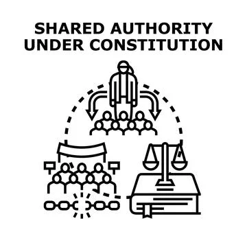 Constitutional authority shaping human rights and equality Illustrazione stock