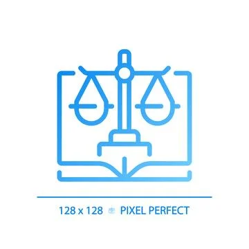 Constitutional law pixel perfect gradient linear vector icon Ilustração Stock