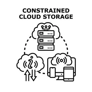 Constrained cloud storage system limiting data access イラスト素材