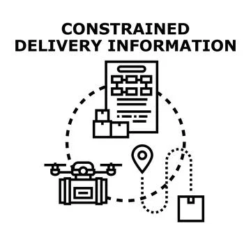 Constrained delivery information management supply chain Stock Illustration