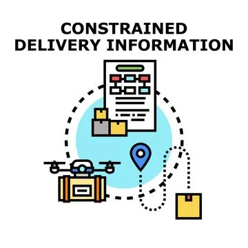 Constrained delivery information management supply chain Illustrazione stock