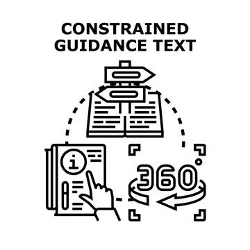 Constrained guidance text for comprehensive decision making Illustrazione stock