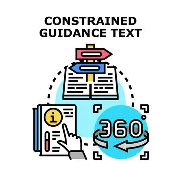 Constrained guidance text for comprehensive decision making Stock Illustration