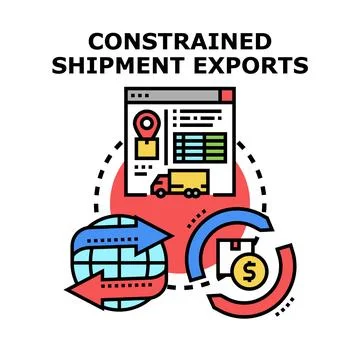 Constrained shipment exports vector concept illustration Stock Illustration