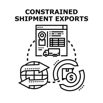 Constrained shipment exports vector concept illustration Stock Illustration