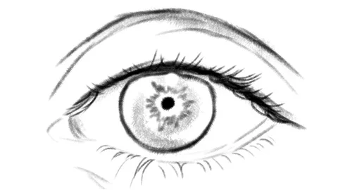 Constriction and dilation of the pupil of the eye Stock Footage 129477051