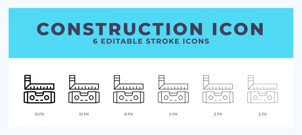 Constriction icon with different stroke. Editable stroke. Vector illustration Stock Illustration