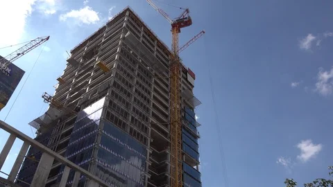 Constriction of new tower-Hayarkon St. Bnei Brak Stock Footage 103006116