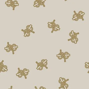 Constrictor nautical knot line vector seamless pattern Stock Illustration