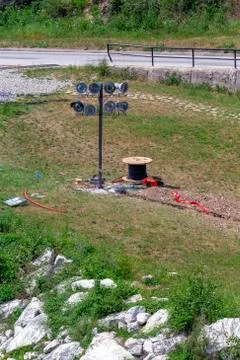 Construct of big spot light Stock Photos