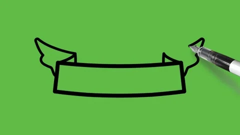 Construct blank tag in yellow and blue colour in black outline on green screen 库存影片 157601894