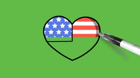 Construct flag with strip and star in blue, red and white colour in black Video stock 157604580