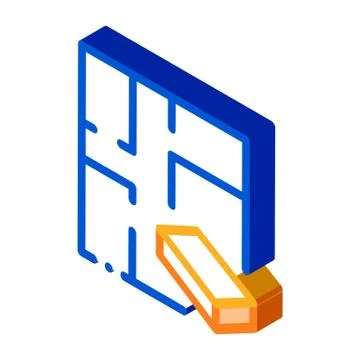 Construct House Isometric Icon Vector Illustration Illustrazione stock