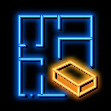 Construct House neon glow icon illustration Illustrazione stock
